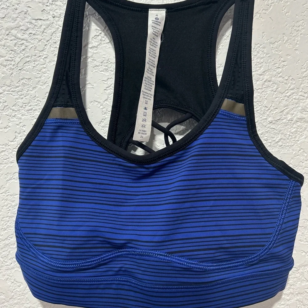 Lululemon Athletica Black and Blue Sports Bra